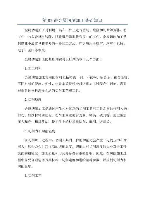 第02讲金属切削加工基础知识