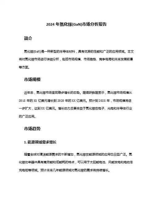 2024年氮化镓(GaN)市场分析报告