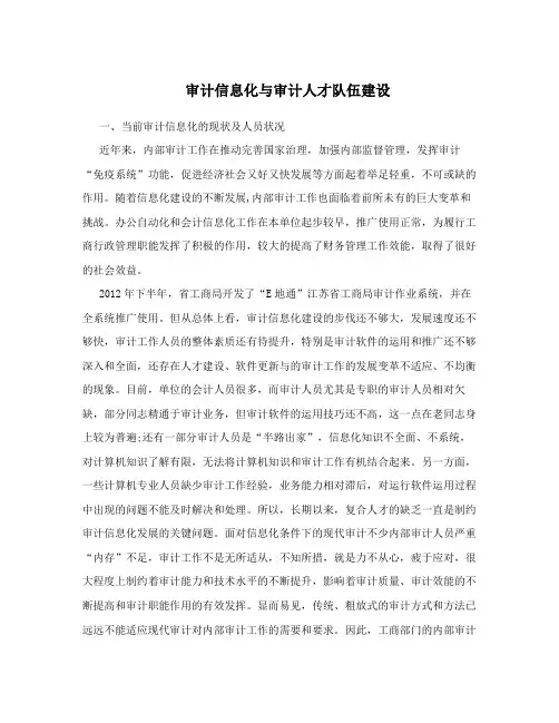 审计信息化与审计人才队伍建设