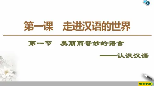 19-20第1课第1节美丽而奇妙的语言——认识汉语PPT课件人教版