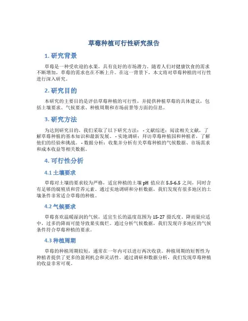 草莓种植可行性研究报告