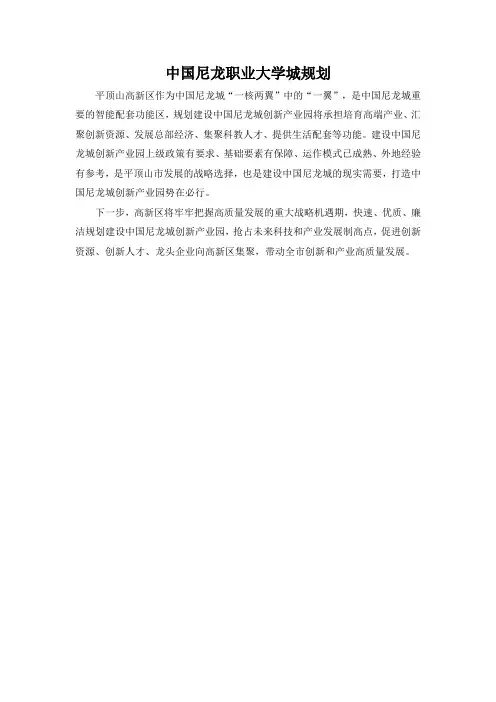中国尼龙职业大学城规划