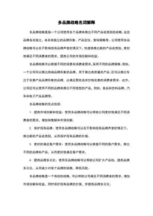 多品牌战略名词解释