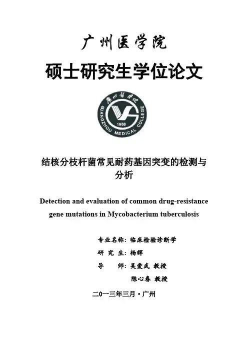 结核分枝杆菌常见耐药基因突变的检测及分析