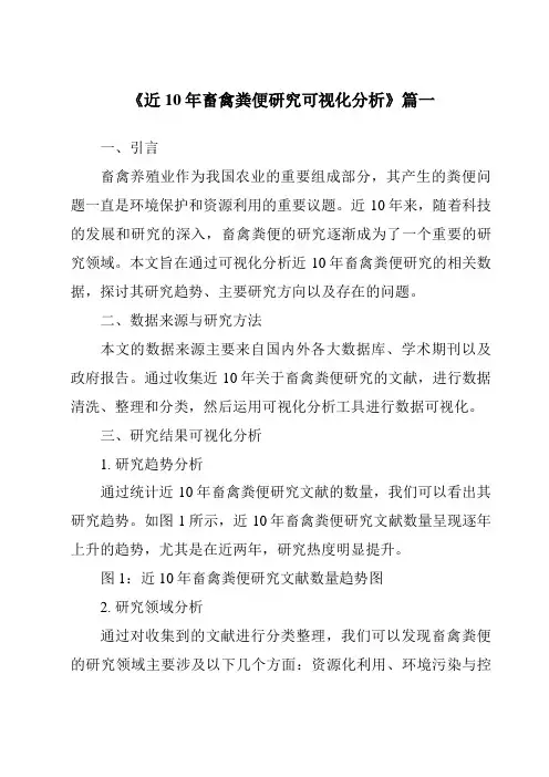 《2024年近10年畜禽粪便研究可视化分析》范文