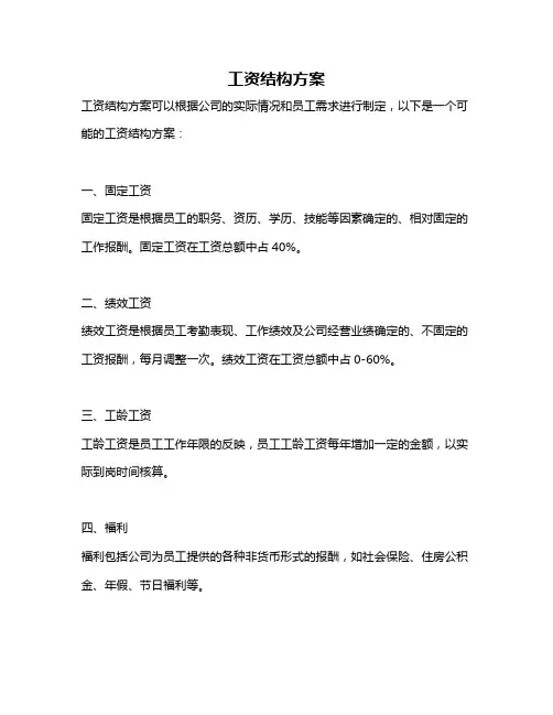工资结构方案