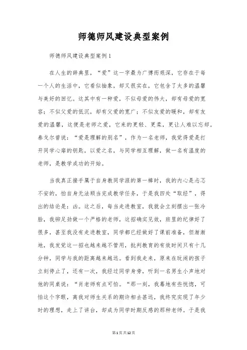师德师风建设典型案例