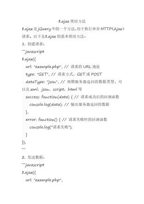 $.ajax使用方法