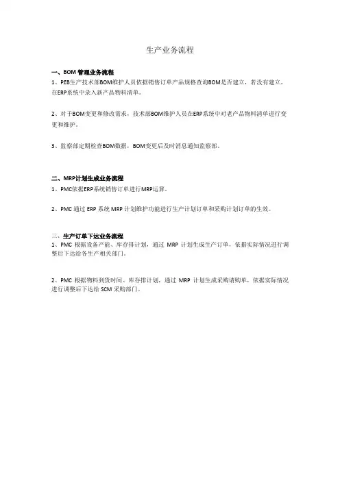 用友U8 ERP系统生产流程