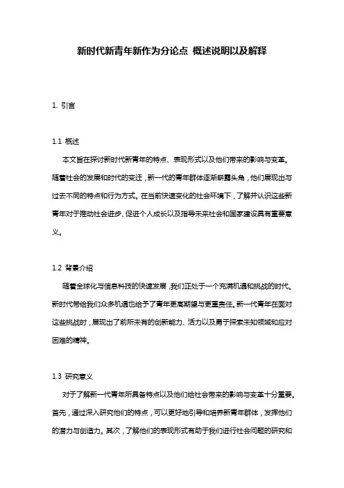 新时代新青年新作为分论点_概述说明以及解释