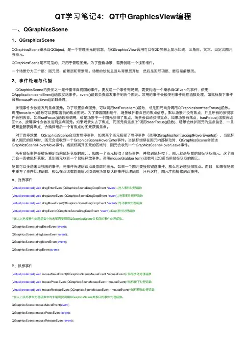 QT学习笔记4：QT中GraphicsView编程