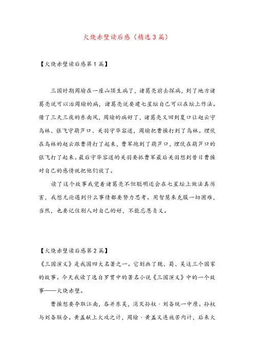 火烧赤壁读后感(精选3篇)