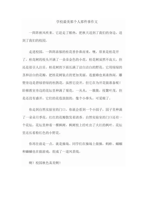 学校最美那个人那件事作文