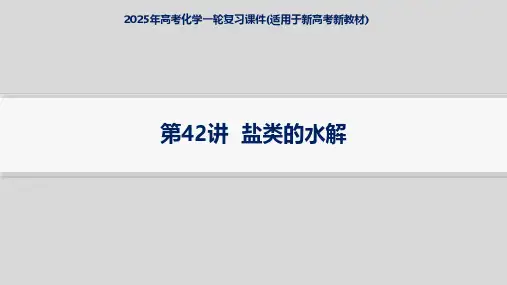 2025年高考化学一轮复习课件(适用于新高考新教材) 第42讲  盐类的水解