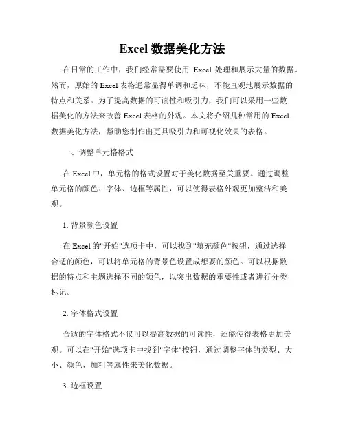 Excel数据美化方法