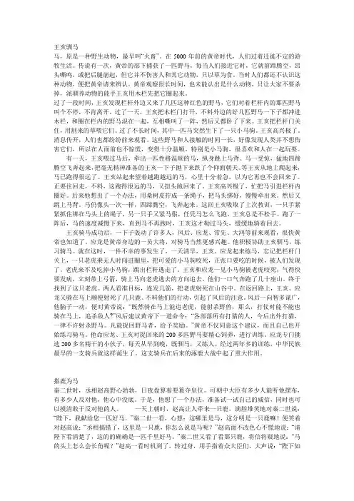 关于马的寓言故事