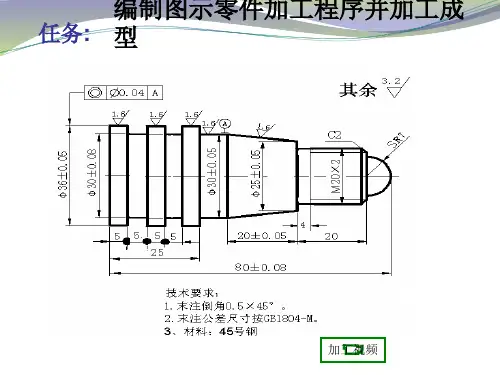 【机械加工】编制图示零件加工程序并加工成型-PPT文档资料
