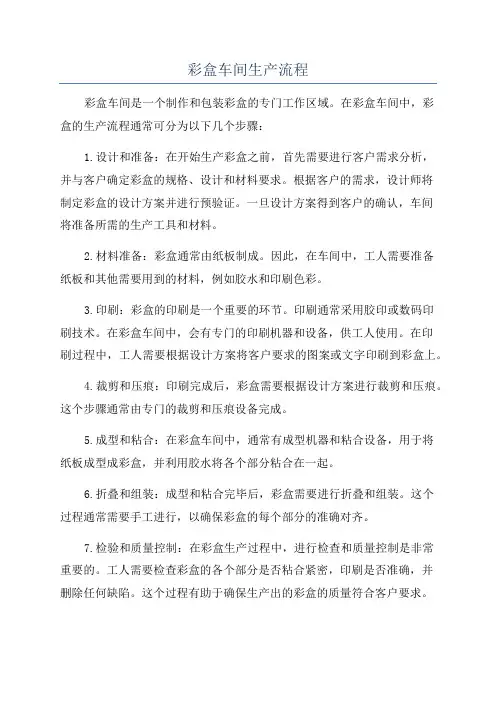彩盒车间生产流程