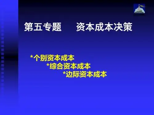 资金成本决策.详解