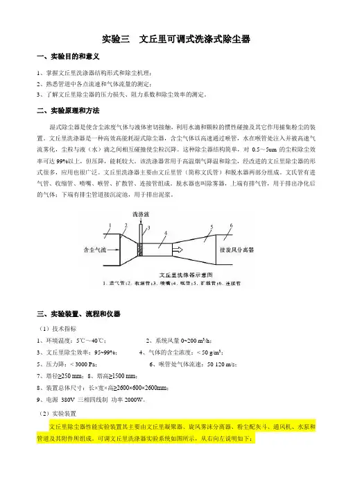 文丘里可调式洗涤式除尘器