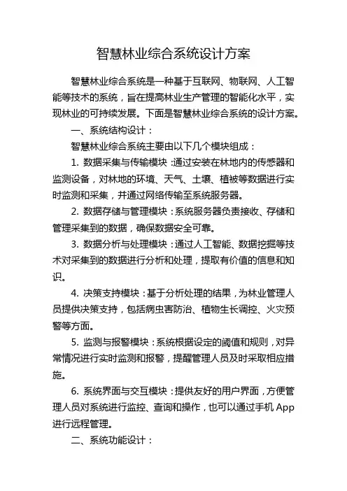 智慧林业综合系统设计方案