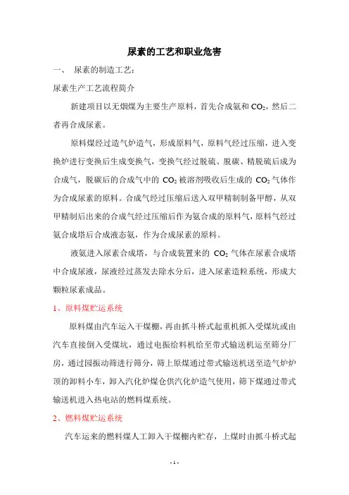尿素的工艺和职业危害教材