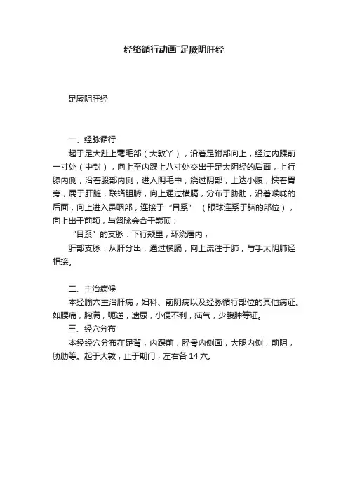 经络循行动画―足厥阴肝经