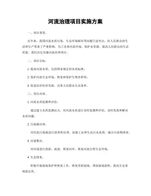河流治理项目实施方案