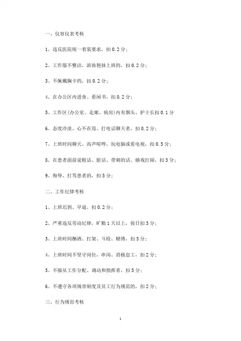 护理绩效考核细则(最新)