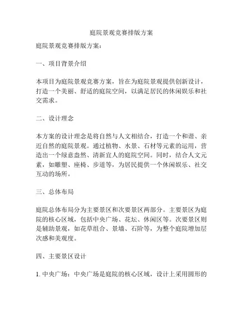 庭院景观竞赛排版方案