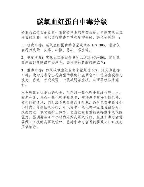 碳氧血红蛋白中毒分级