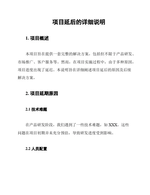 项目延后的详细说明