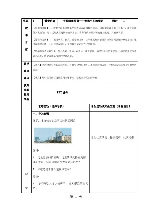 第2课 手绘线条图像——物象空间的表达
