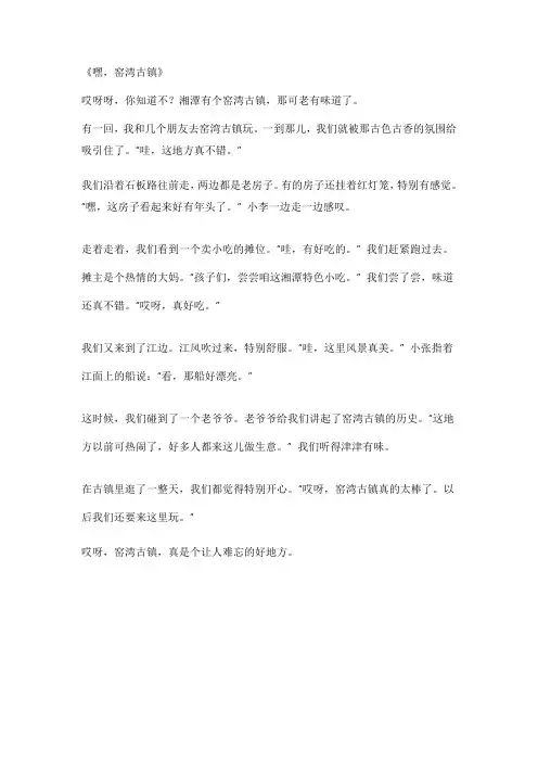 湖南省湘潭市窑湾古镇的作文