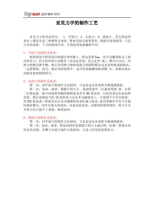 亚克力字的制作工艺