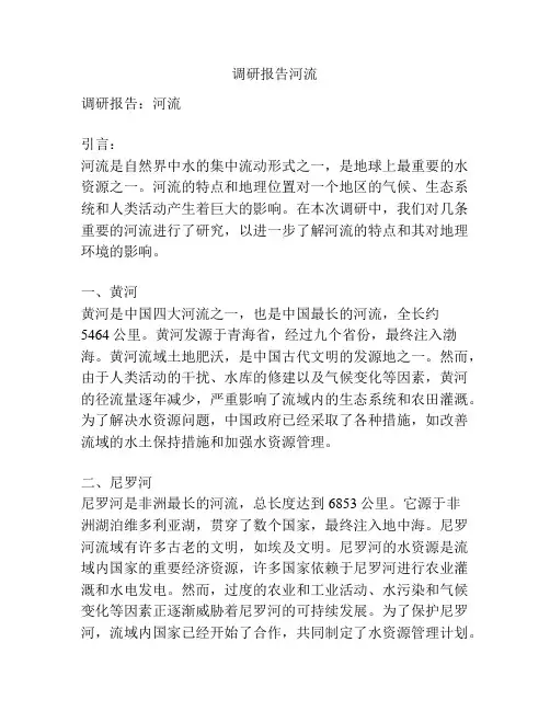 调研报告河流