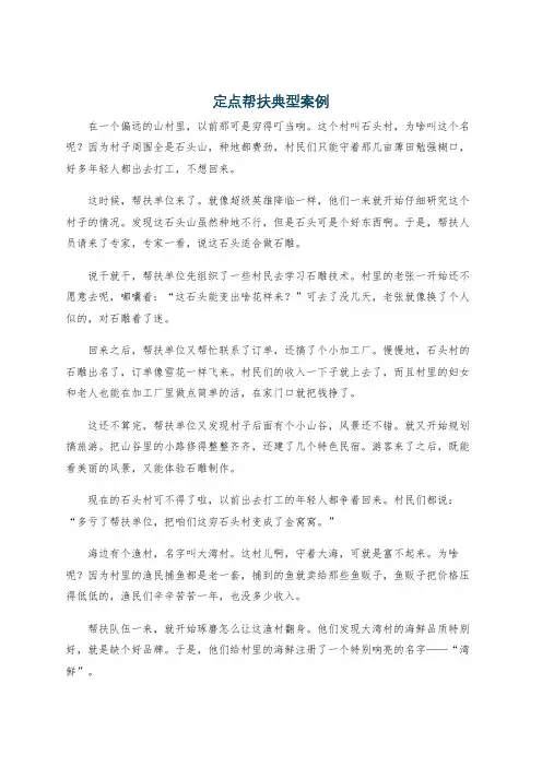 定点帮扶典型案例