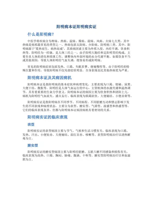 阳明病本证阳明病实证