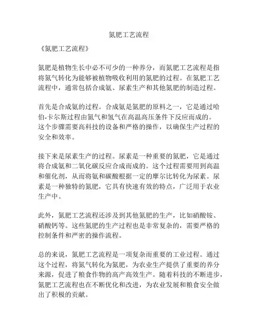 氮肥工艺流程