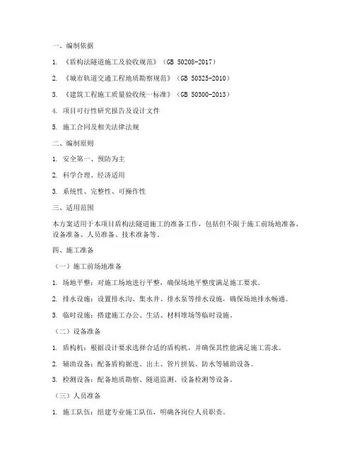 盾构法施工准备专项方案