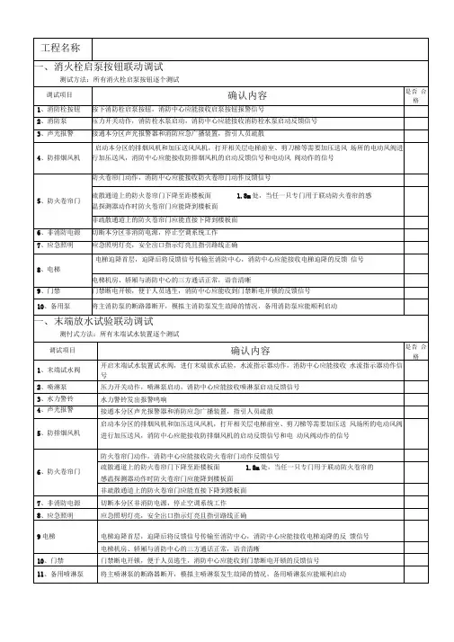 消防联动调试记录表(通用)