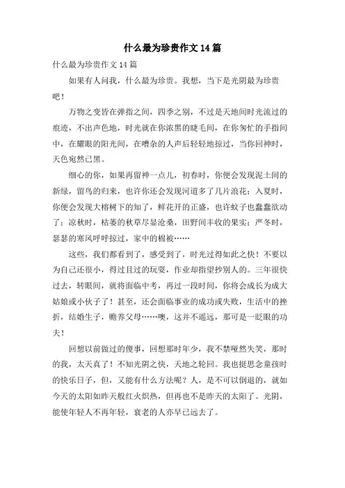 什么最为珍贵作文14篇