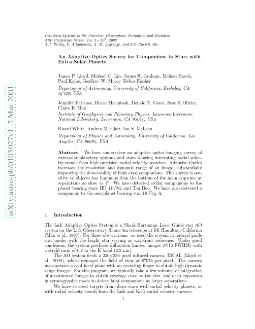 An Adaptive Optics Survey for Companions to Stars with Extra-Solar Planets