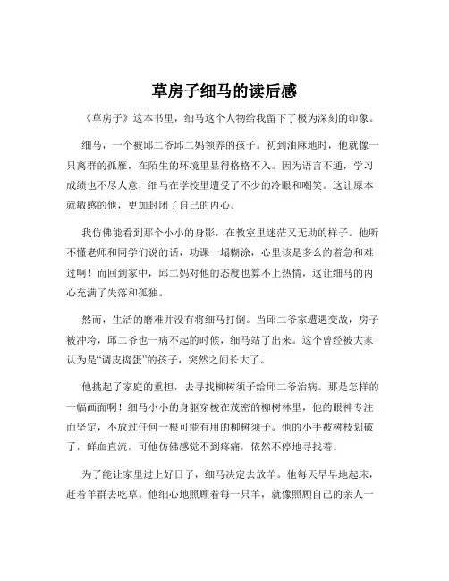 草房子细马的读后感