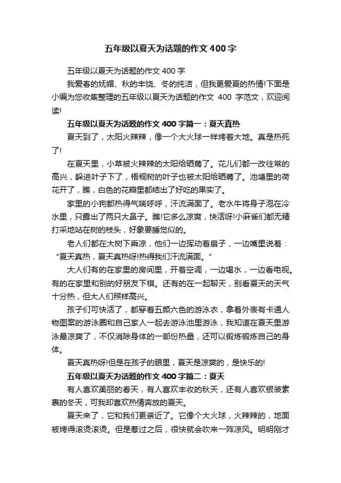 五年级以夏天为话题的作文400字