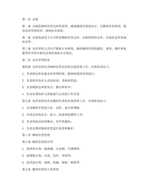 钢材存货仓库管理制度