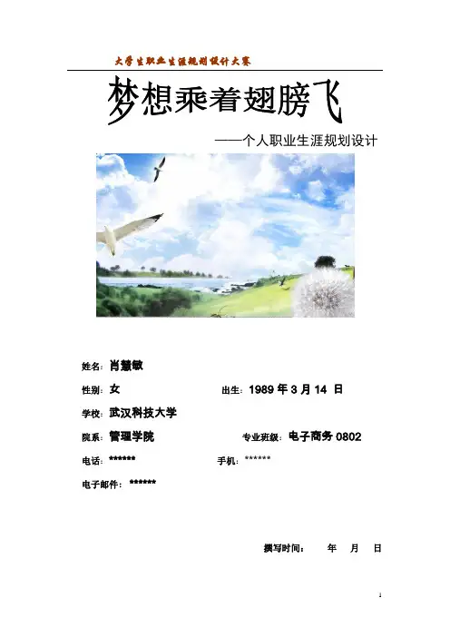 大学生职业生涯规划设计大赛--获奖作品