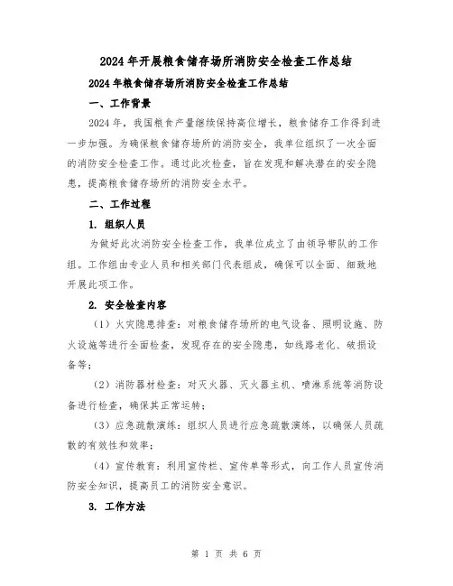 2024年开展粮食储存场所消防安全检查工作总结（2篇）