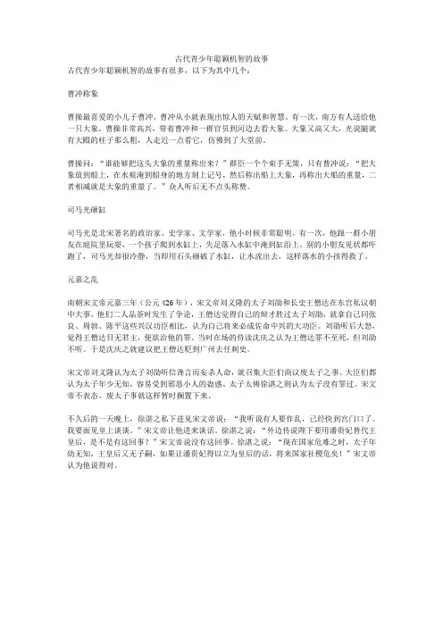 古代青少年聪颖机智的故事