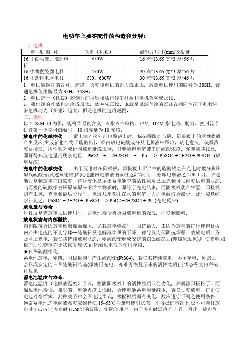 电动车主要零配件的构造和分解【VIP专享】